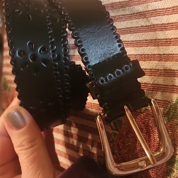 absolutely fresh Accessories - Black daisy L 90s u.s.a leather belt